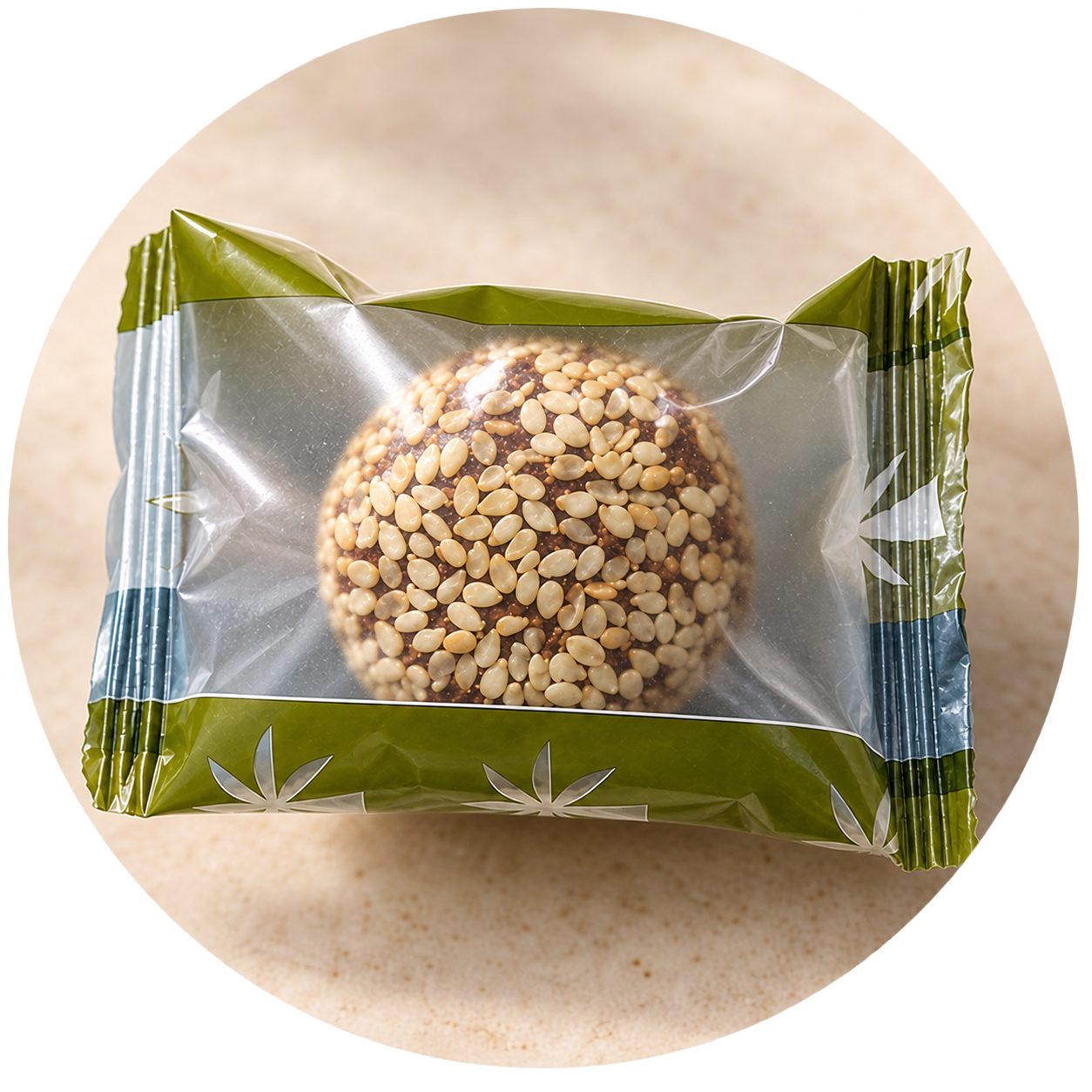 Individually wrapped date truffle